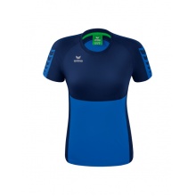 Erima Sport-Shirt Six Wings (100% Polyester, taillierter Schnitt, schnelltrocknend) royalblau/navyblau Damen